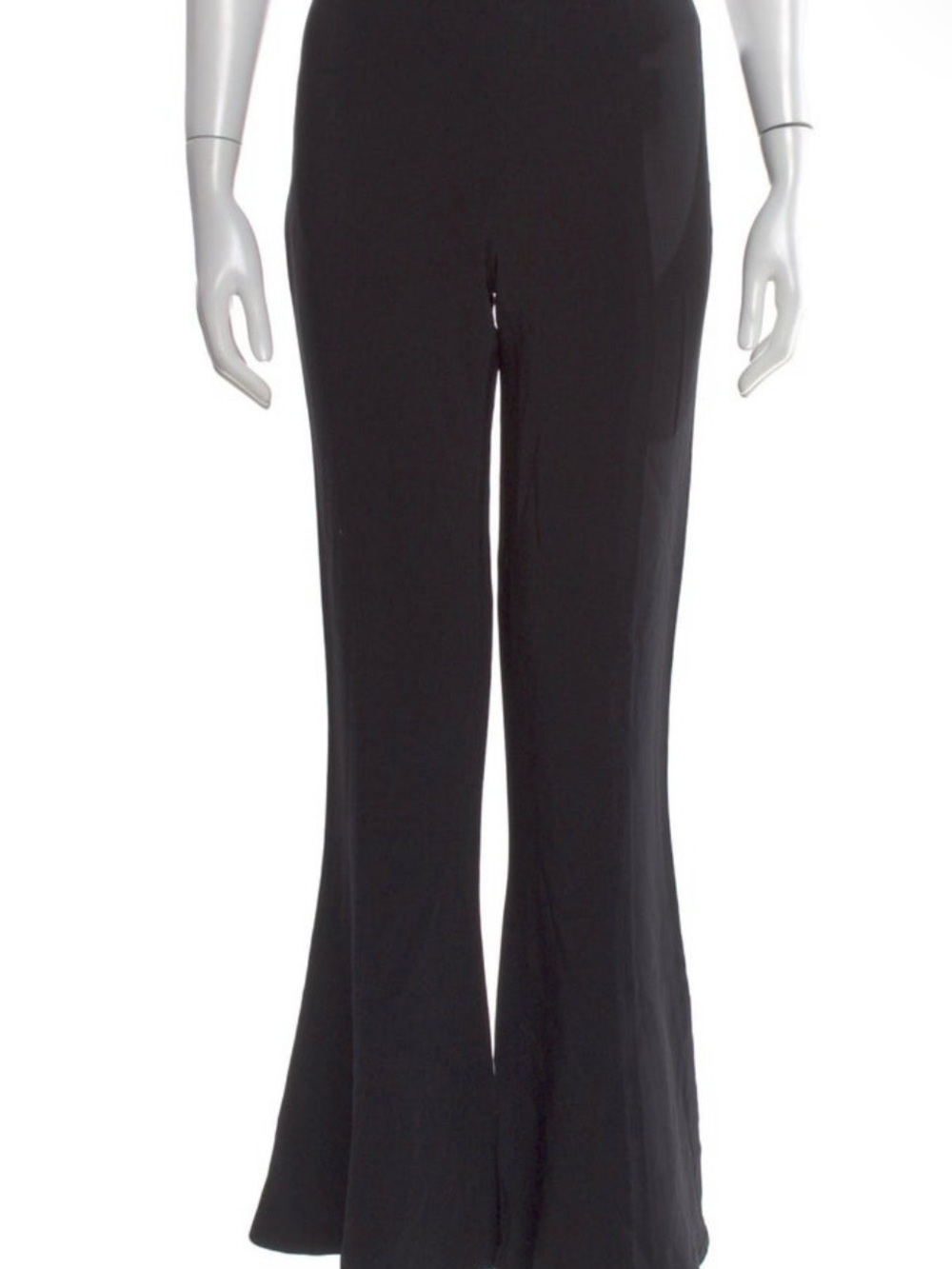 Cushnie Black high waisted cropped pants with pleated flares